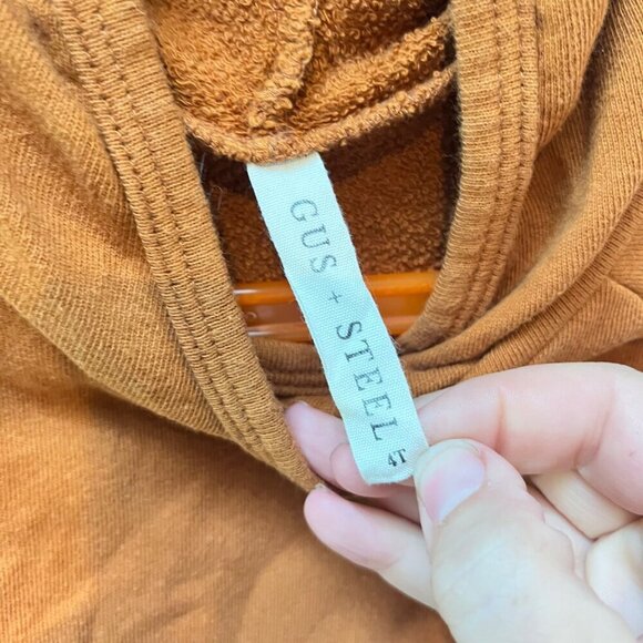 Gus + Steel‎ Kids Organic Cotton Hoodie Rust Orange- Sz S - Picture 3 of 4